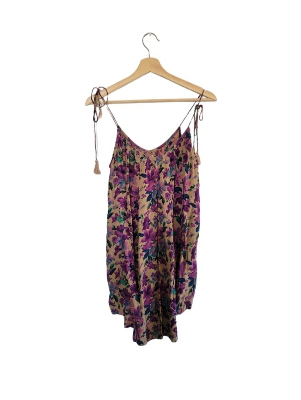 GYPSY SOUL 100% Cotton Floral Tank Top Sz M/L Boho Beach Y2K Babydoll